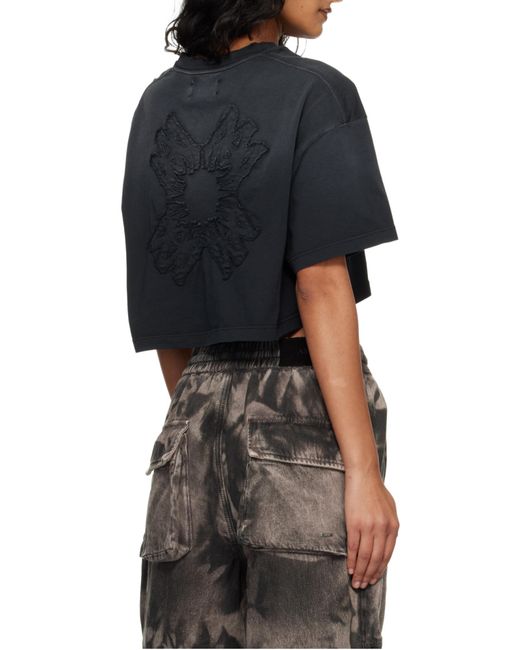 Amiri Blue Logo Detail Cropped Top