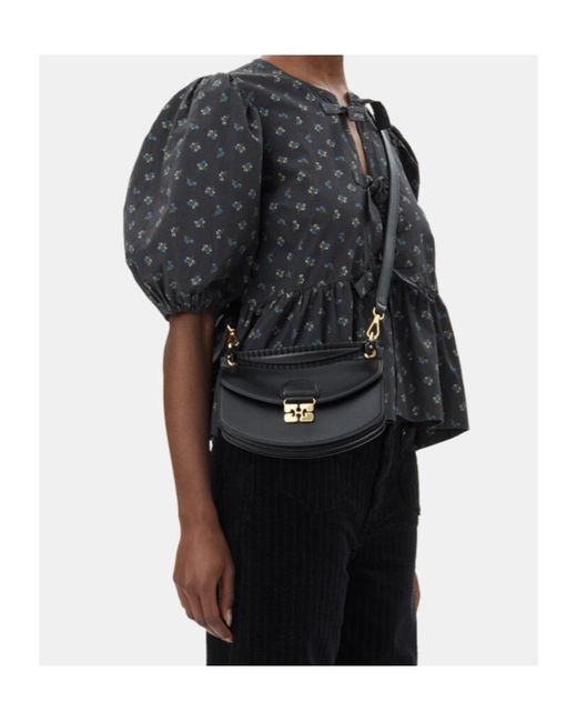Ganni Black Mini Apo-G Tote Bag