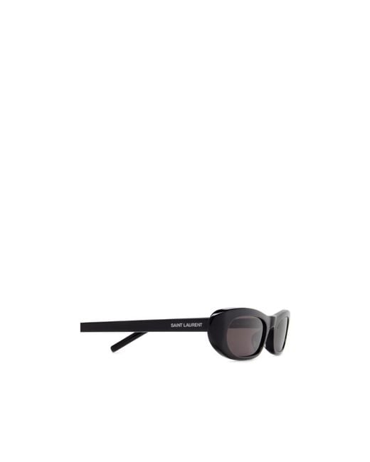 Saint Laurent White Eyewear Rectangular Frame Sunglasses