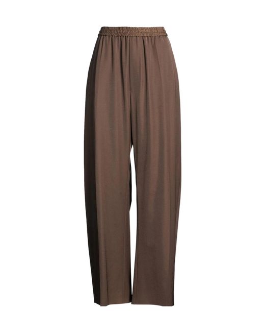 MM6 by Maison Margiela Brown Solid Color Wideleg Trousers