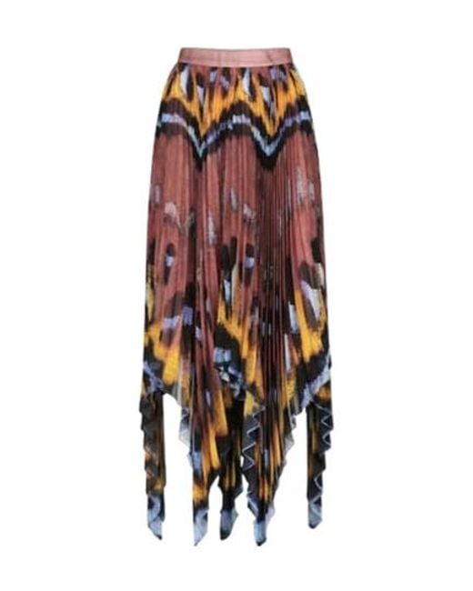 Altuzarra Red Isobel High-Rise Printed Maxi Skirt