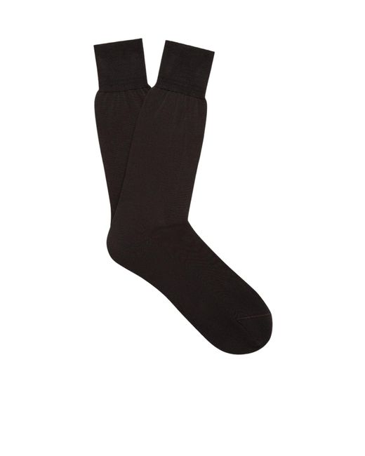 Zegna Black Cotton Socks for men