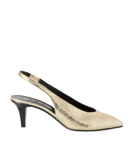 Loro Piana Metallic High-Heeled Sandals With Broken Heels