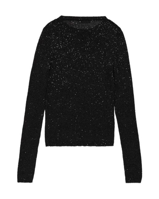Balenciaga Black Sequinned Long-Sleeve Top