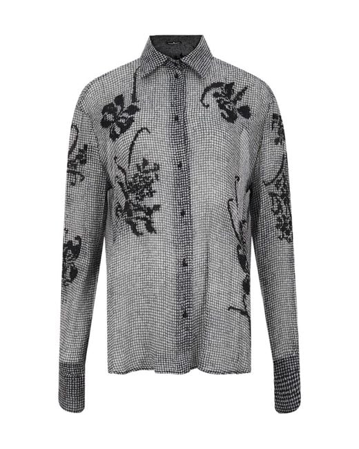 Ermanno Scervino Gray Long Sleeve Shirt
