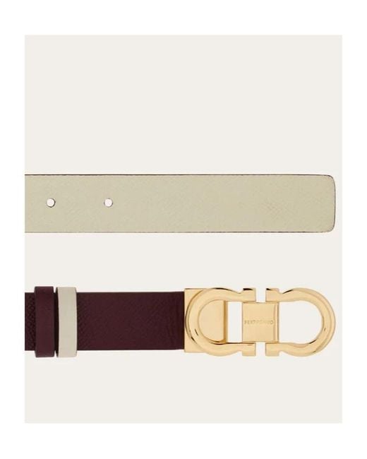Ferragamo White Ferragamo Reversible Gancini Buckle Belt