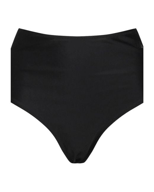 Ganni Black High-Waisted Swimming Trunks