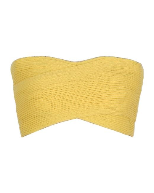 Balmain Yellow Tube-Knit Bra Top