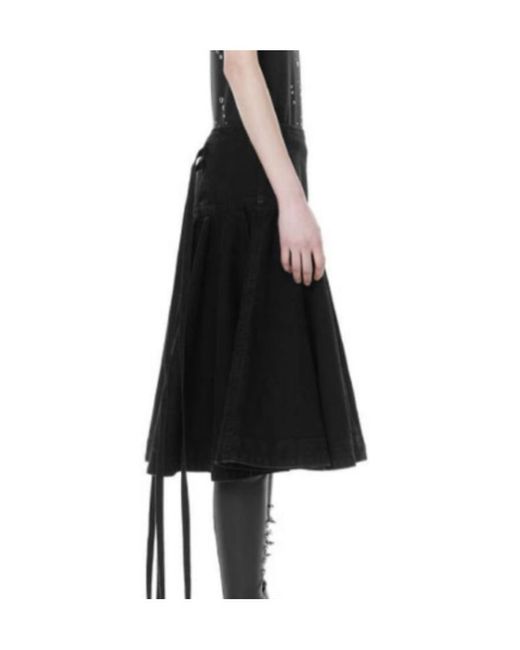 we11done Blue Tied-Waist A-Line Skirt