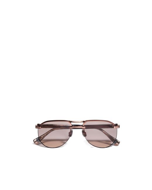 Brunello Cucinelli Multicolor Carlito B. 14K Rose-Plated Titanium Sunglasses