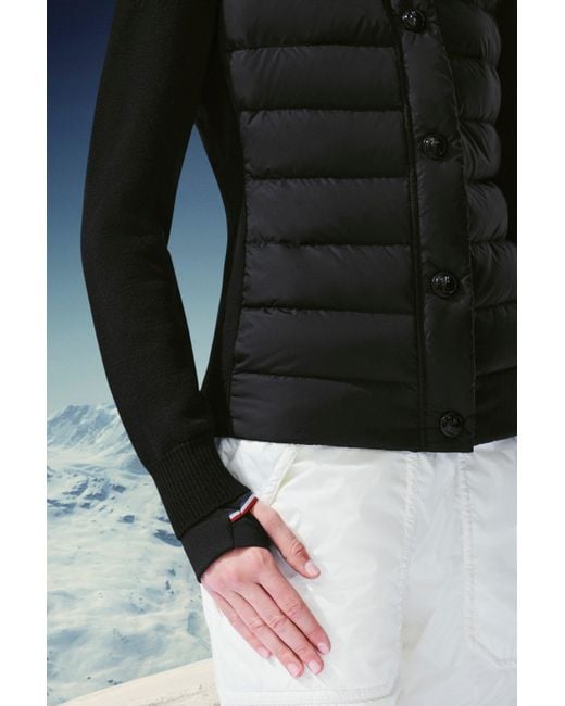 Moncler Black Padded Wool Cardigan