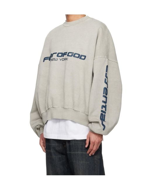 Fear Of God Gray Heavy Fleece Cropped Sweatshirt for men