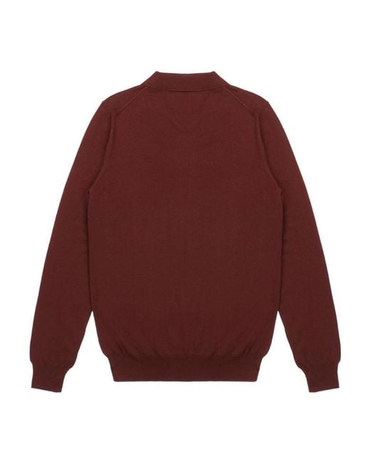 Ferragamo Red Lapel Sweater for men
