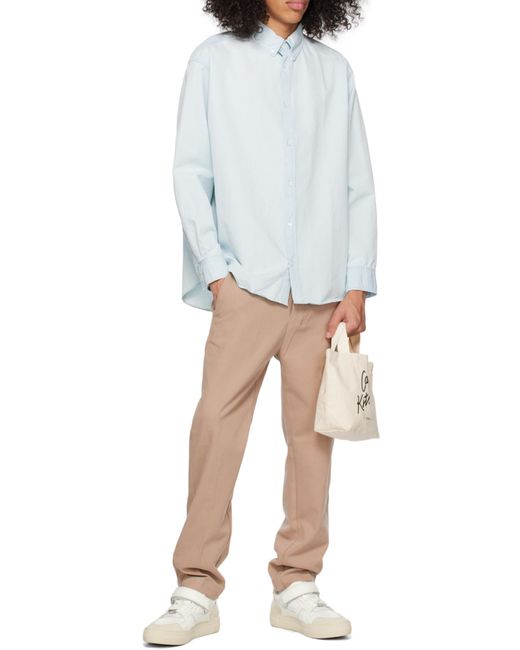 Maison Kitsuné Blue Chillax Print Relaxed Shirt for men