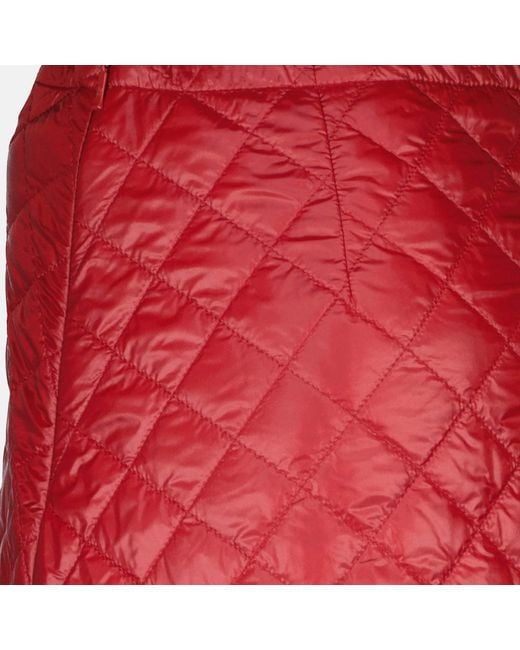 Moncler Red Logo Patch Quilted Mini Skirt