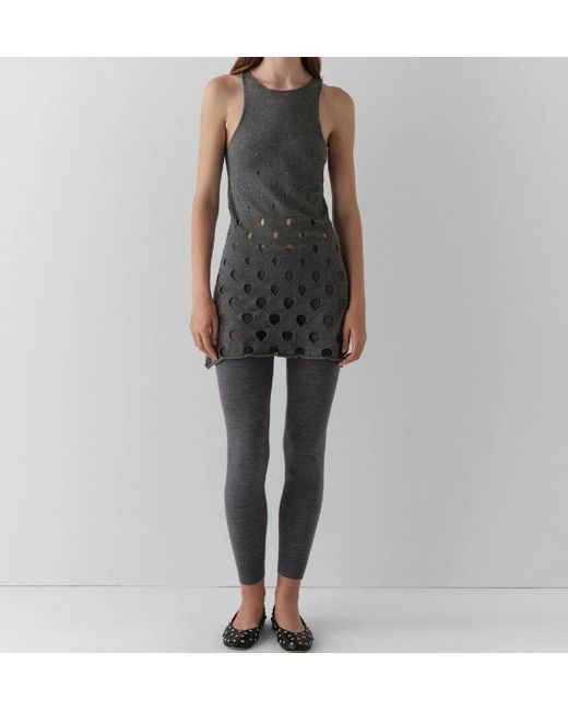 GIMAGUAS Gray Aros Perforated Sleeveless Dress