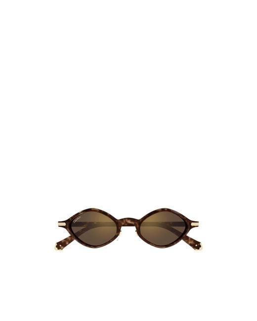 Cartier Brown Geometric Frame Sunglasses for men