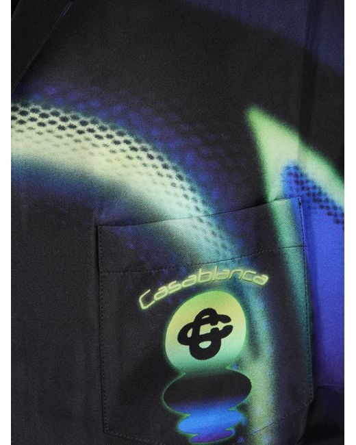 Casablanca Blue Satin Shirt for men