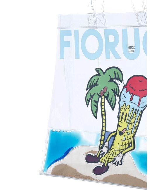 Fiorucci Blue Graphic Print Shoulder Bag