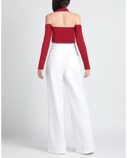 Dolce & Gabbana Red Minimalist Long-Sleeve Cropped Top