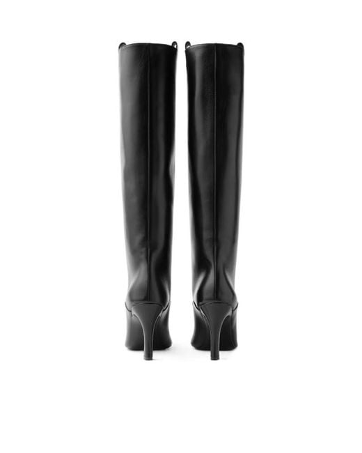 Versace Black Marisa Leather Boots 90 Mm
