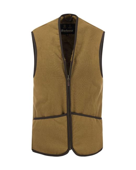 Barbour Green Warm Pile Waistcoat/Zip-In Liner for men