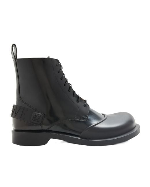 Loewe Black Campo Round Toe Lace-Up Boots for men
