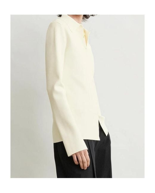 Totême White Compact-Knit Buttoned Cardigan