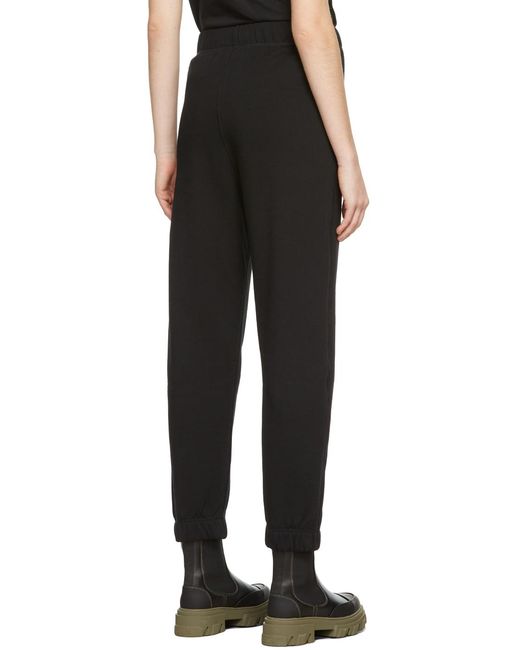 Ganni Black Logo Embroidered Elasticated Waistband Sweatpants