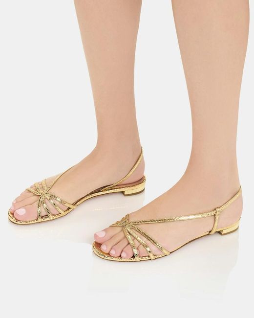 Aquazzura Metallic Talk To Me Strappy Sandals