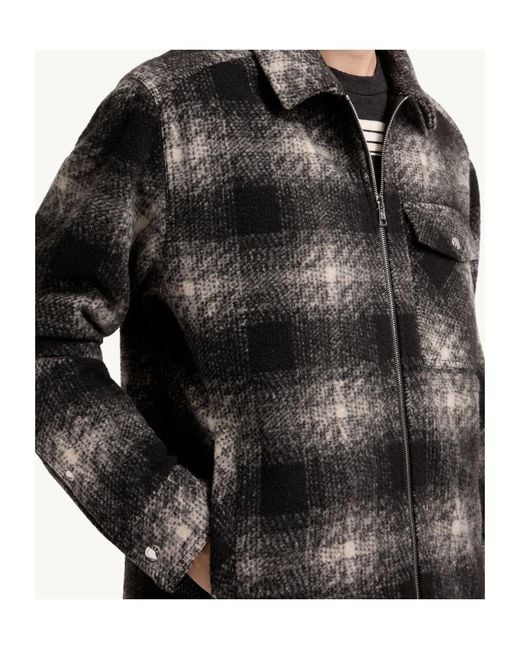 Moncler Black Check Jersey Zip-Up Shirt for men