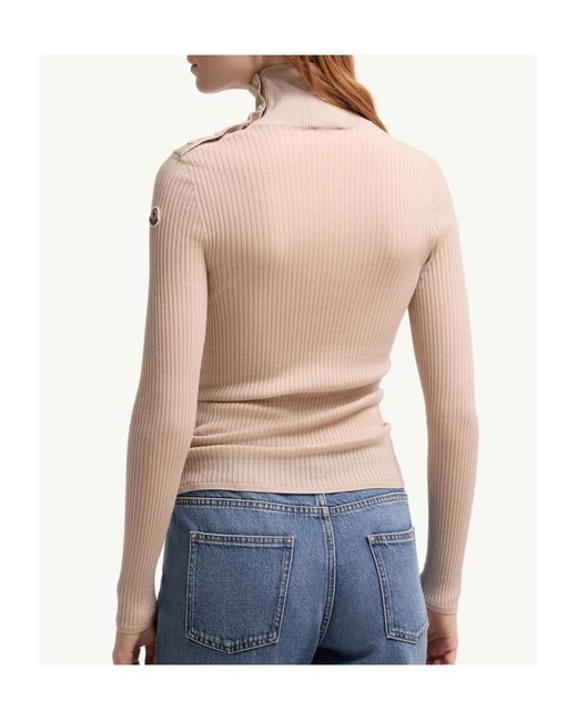 Moncler Pink Textured Wool Sweater