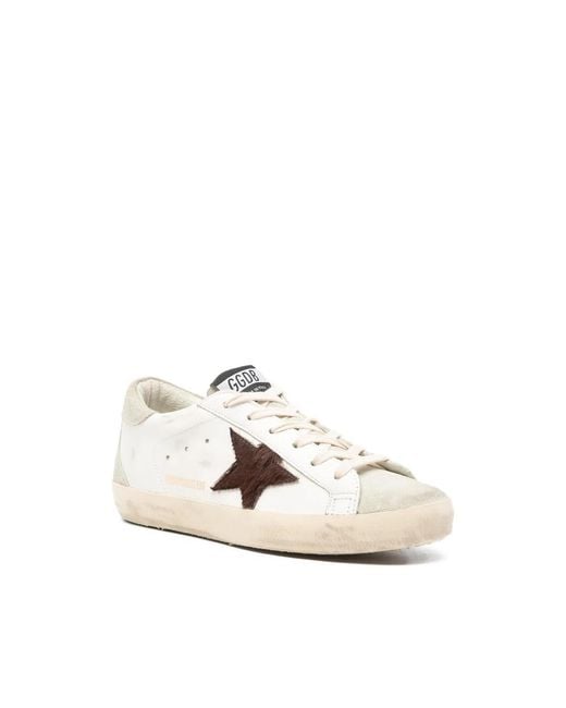 Golden Goose Deluxe Brand Natural Super Star Lace-Up Sneakers