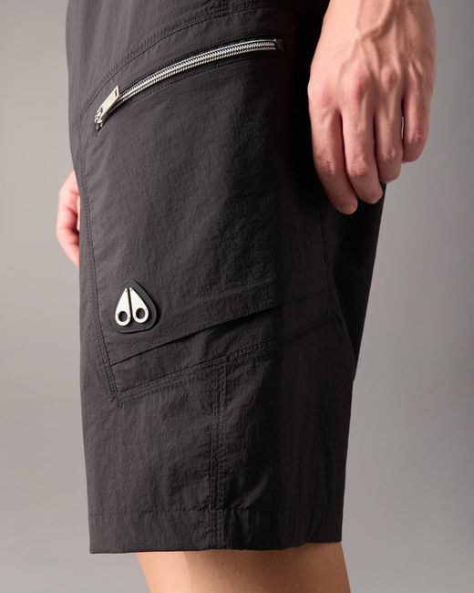 Moose Knuckles Black Flight Cargo Shorts for men
