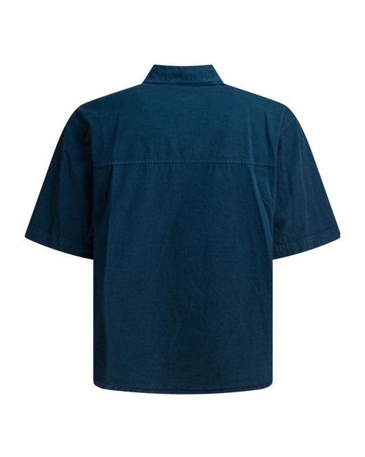 Auralee Blue Double-Pocket Cotton Shirt for men