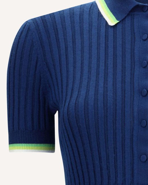 Gabriela Hearst Blue Eyot Ribbed Knitted Dress