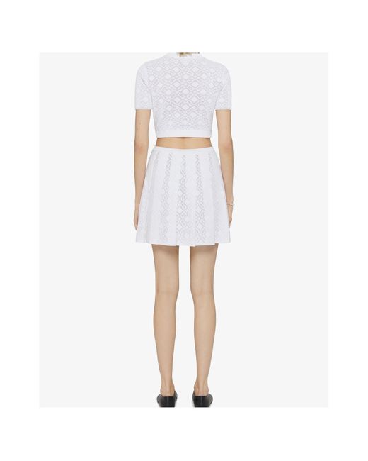 Givenchy White Monogram 72 Jacquard Short-Sleeve Knit Top