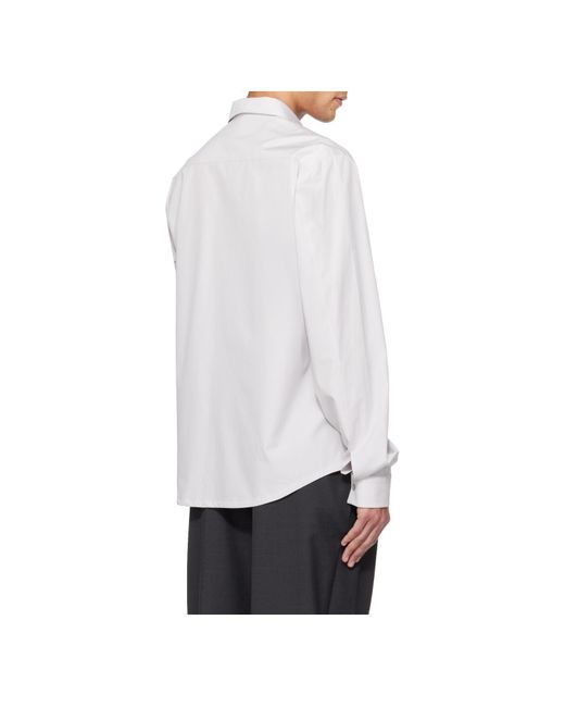 Rier White Popeline Long-Sleeved Shirt for men