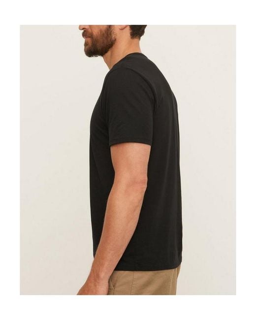 Vince Black V-Collar Short-Sleeved T-Shirt for men