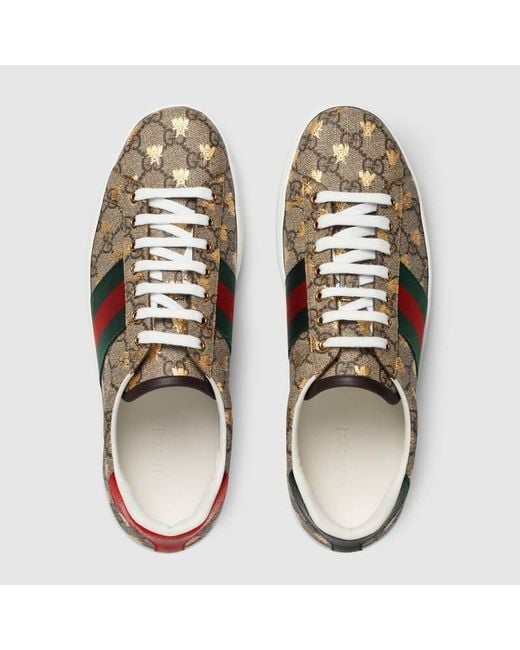 Gucci Green Ace Gg Supreme Bees Sneaker for men