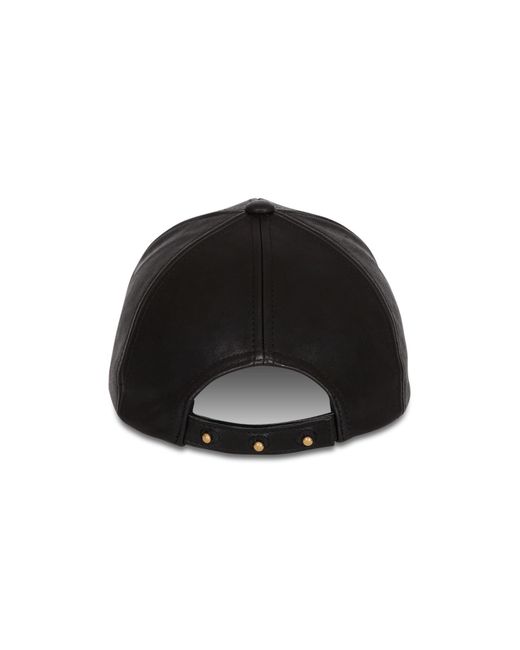 Balmain Black Lambskin Cap