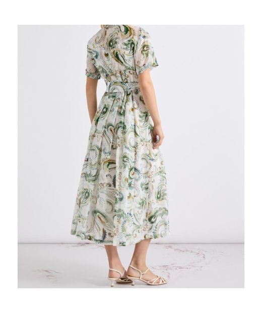 Marella White Cotton And Silk Voile Dress