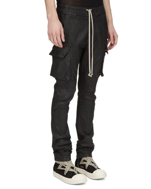 Rick Owens Black Drawstring Casual Pants for men