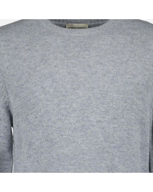 Officine Generale Gray Officine Générale Mycrew Crew Neck Knitted Sweater for men