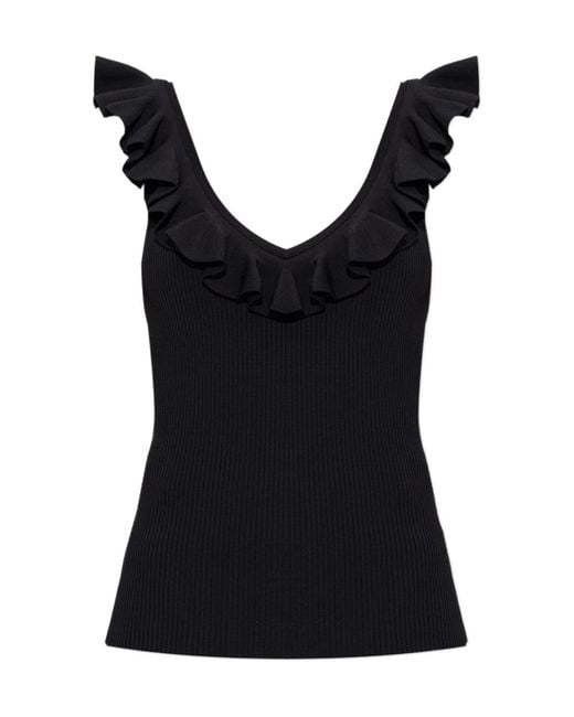 Zimmermann Black Fine-Ribbed Top