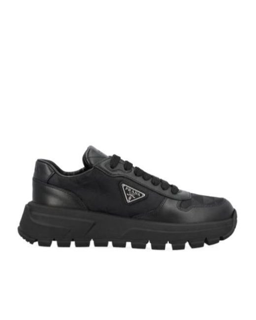 Prada Black Prax01 Re-Nylon Lace-Up Sneakers