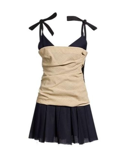 Jacquemus Blue Two-Color Pleated Dress