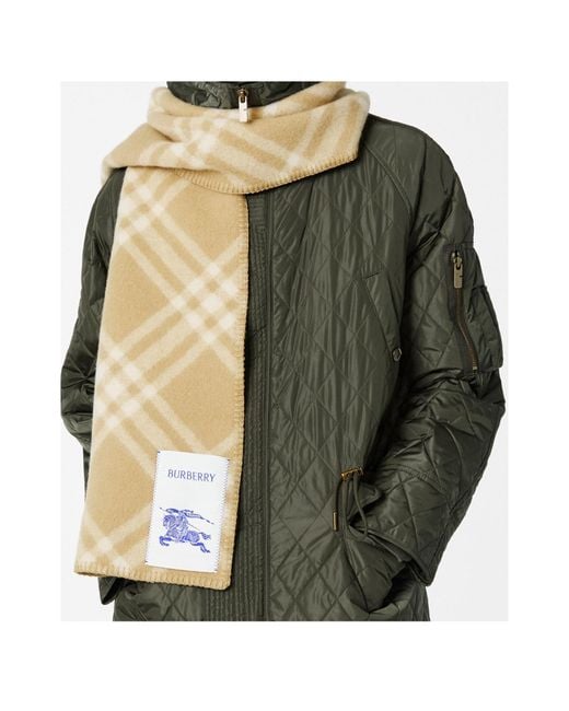 Burberry White Plaid Scarf for men