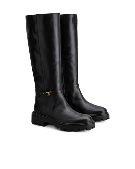 Tod's Black T Timeless Knee-High Boots