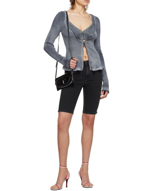 DIESEL Black De-Ginny Stretch Denim Shorts